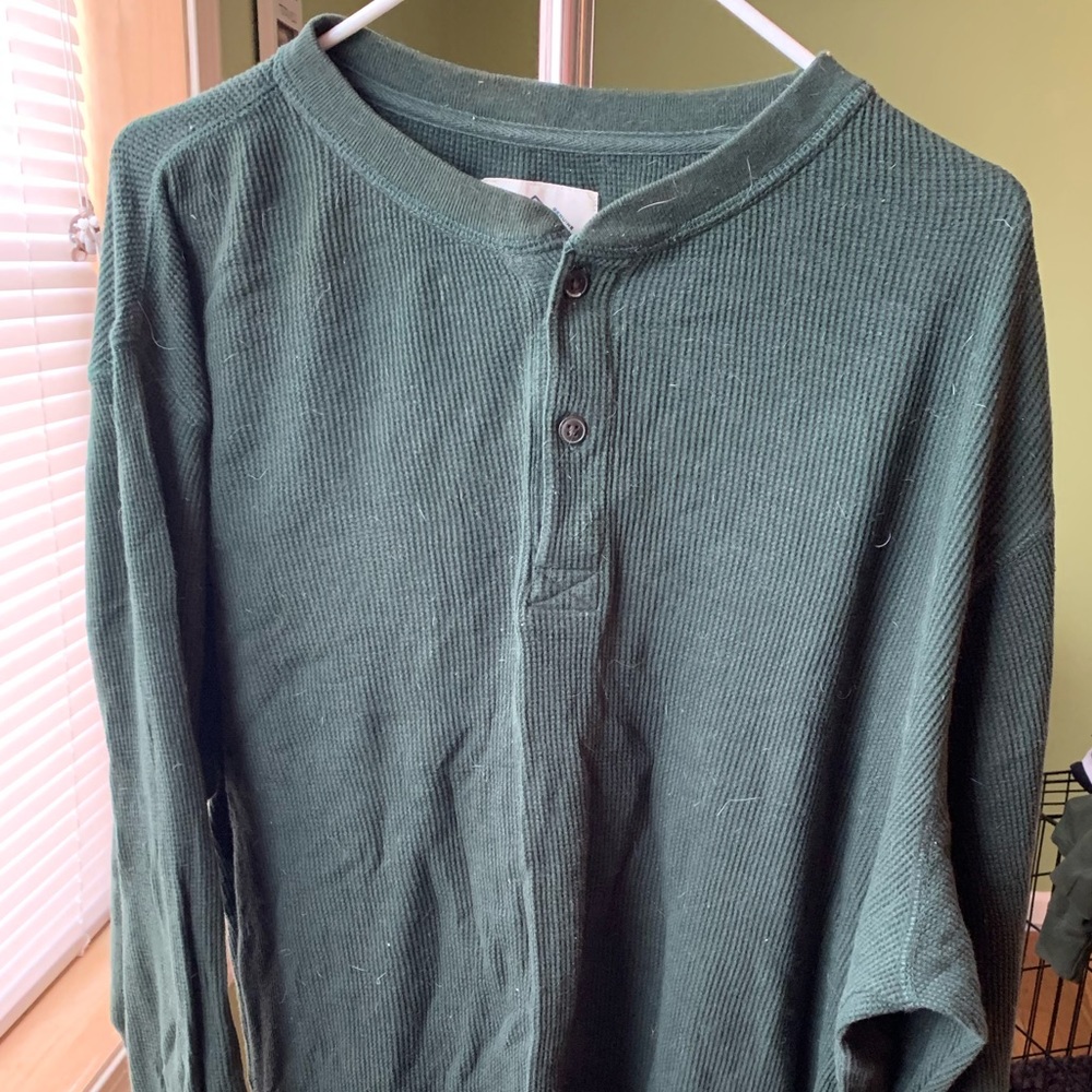 St. John’s Bay thermal shirt green henley